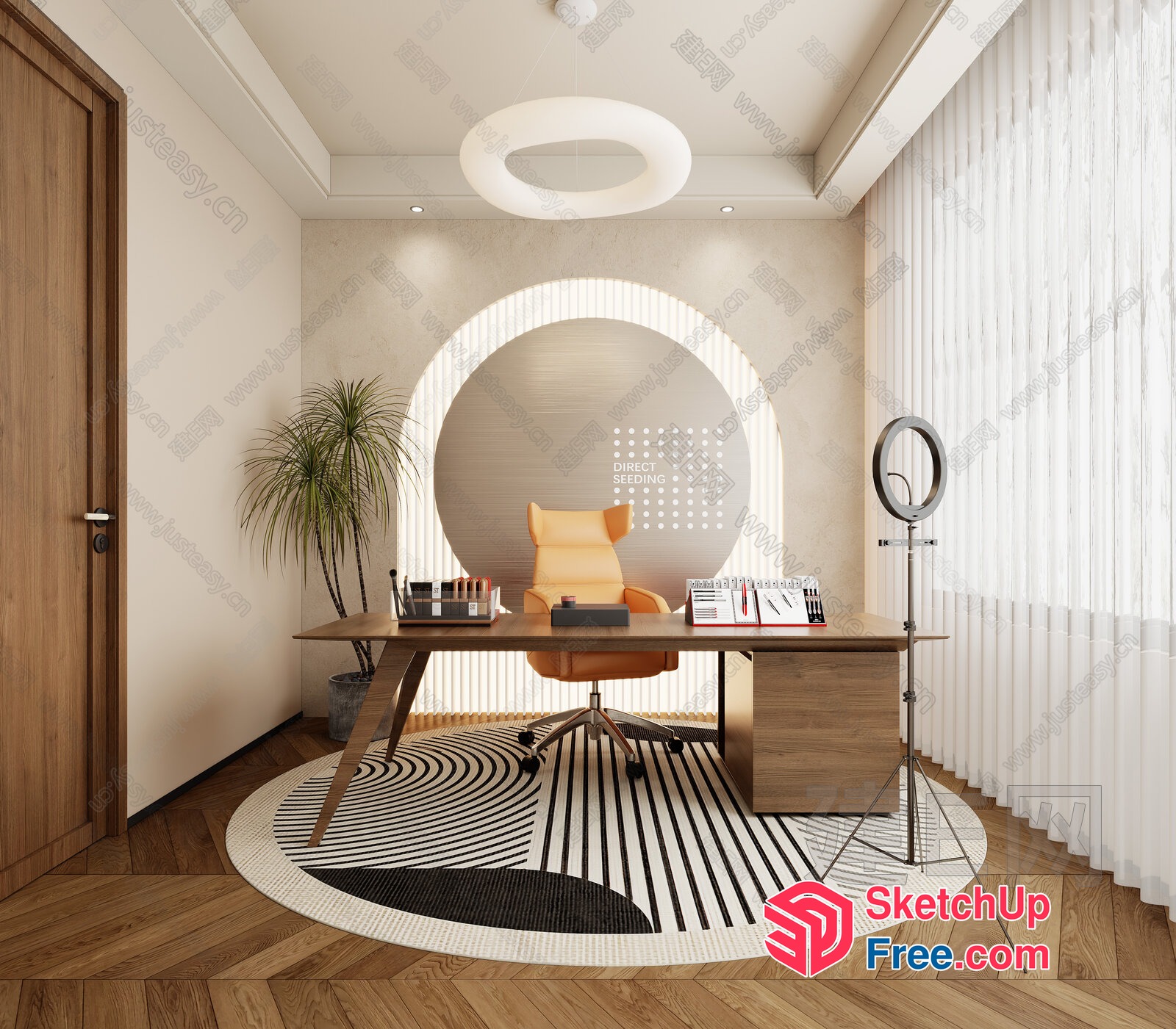 Elegant Modern Office Space With Sleek Furniture And Natural Light 3D SketchUp File