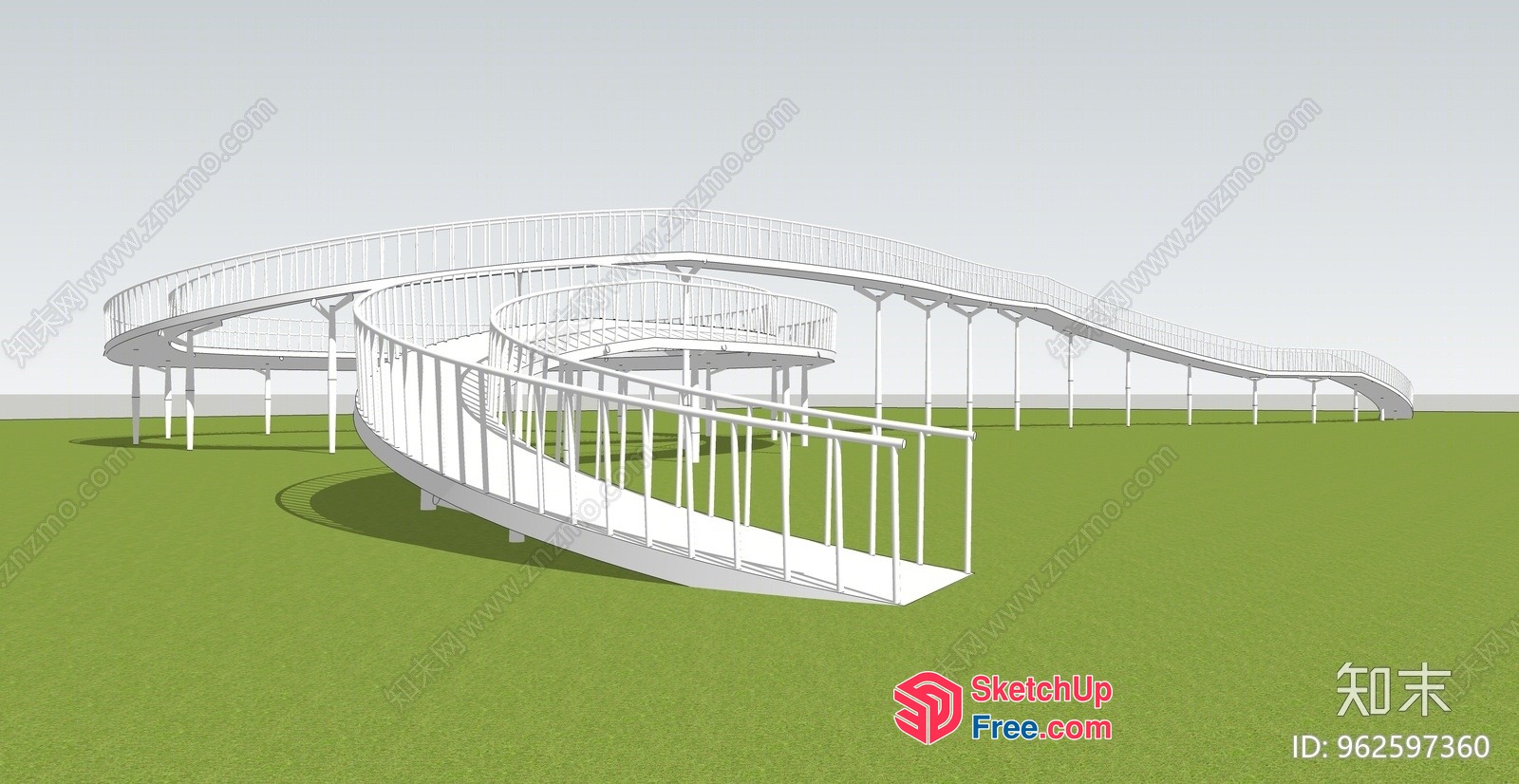 Spiral Staircase And Railing 3D SketchUp File