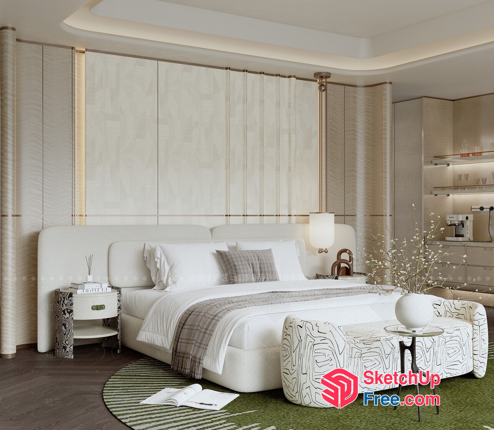 Elegant And Modern Bedroom Design 3D SketchUp File