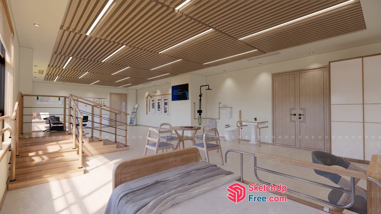 Hospital Room With Modern And Comfortable Design 3D SketchUp File
