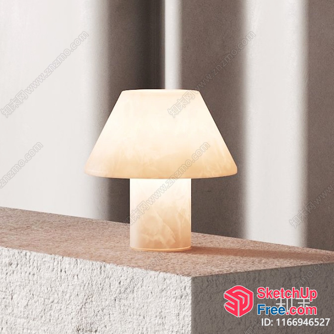 Table Lamp With Creamy Shade 3D SketchUp File
