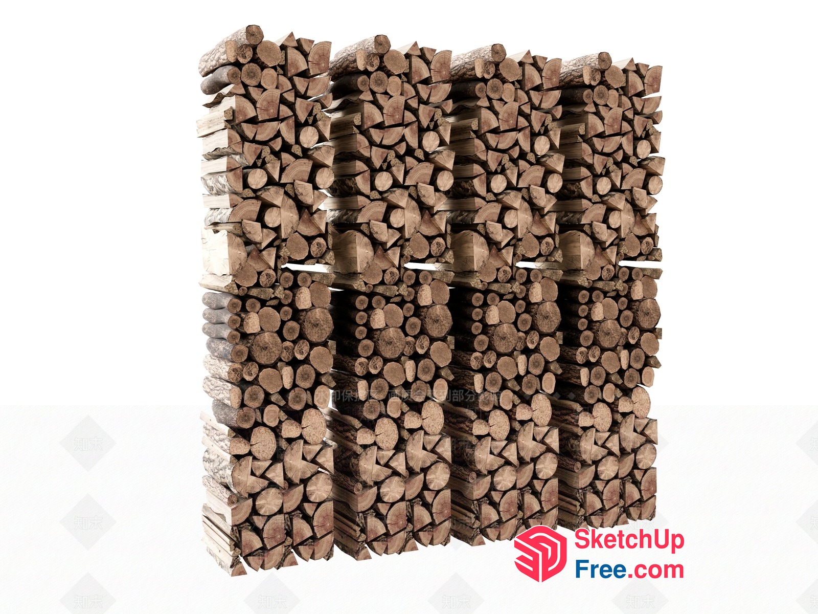 Stacked Firewood Logs 3D SketchUp File