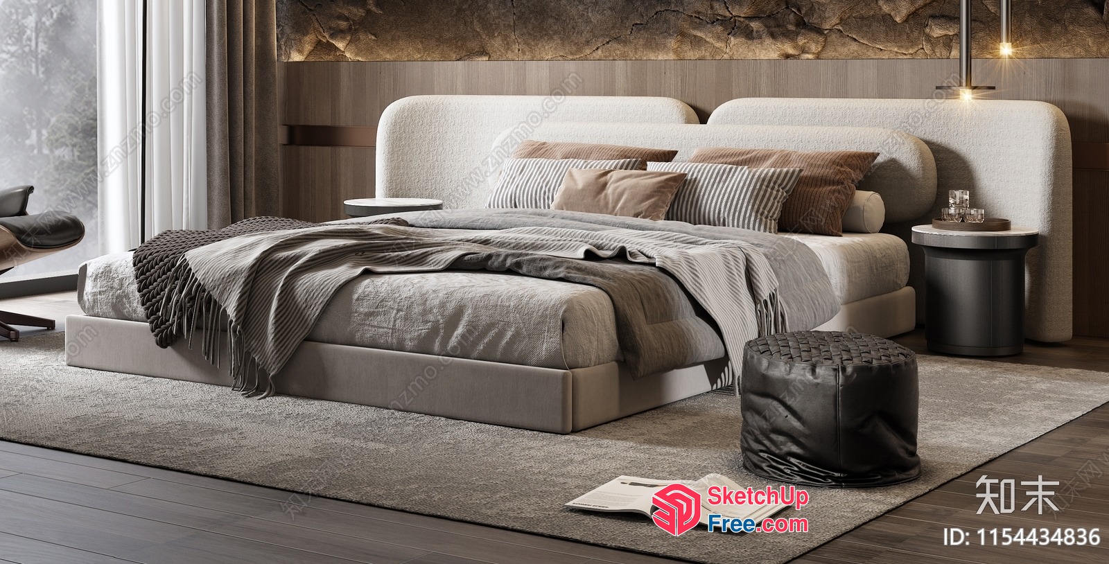 Modern Minimalist Bedroom With Soft Lighting 3D SketchUp File