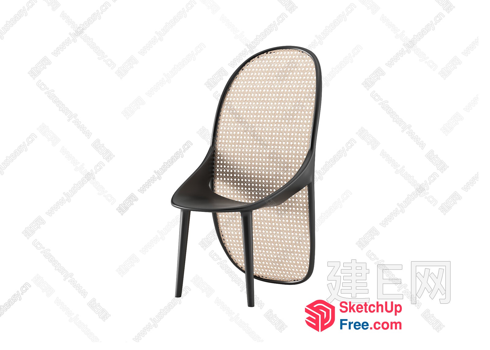 Modern Rattan Chair With Elegant Design 3D SketchUp File