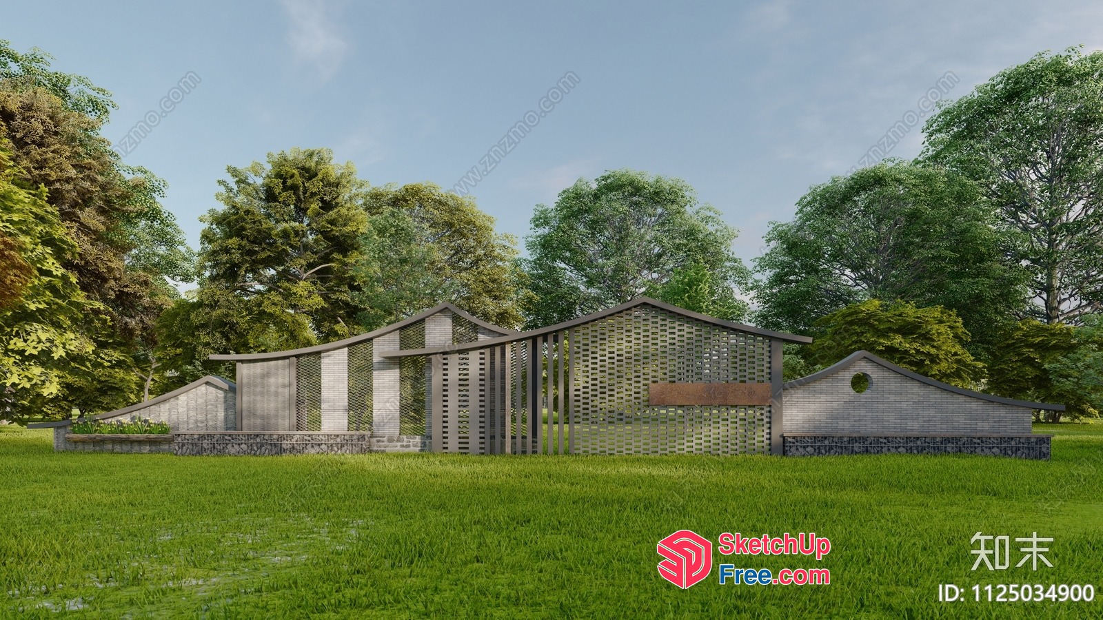 Asian Modern Exterior Villa 3D SketchUp File