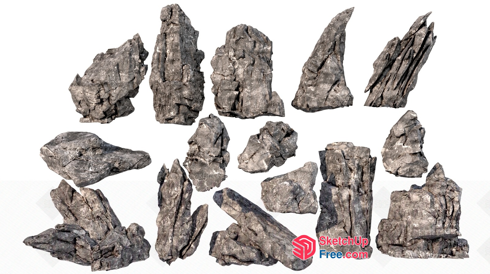 Rocky Grey Cliffs 3D SketchUp File
