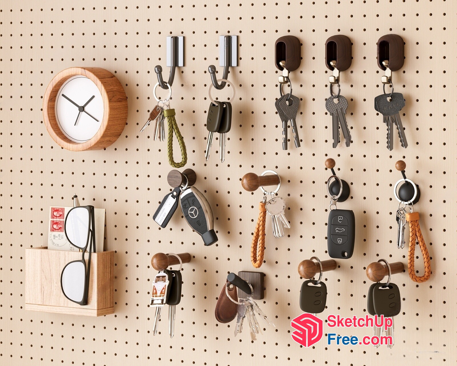 Key Storage Solutions For A Clutter-Free Entryway 3D SketchUp File