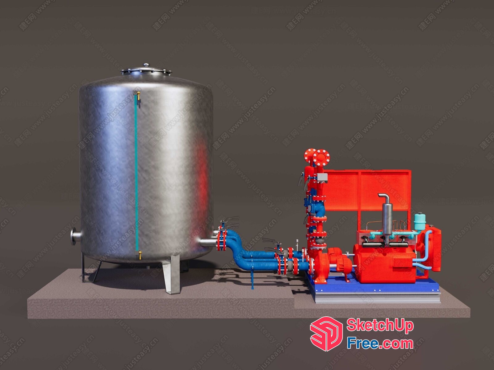 Industrial Equipment Setup 3D SketchUp File