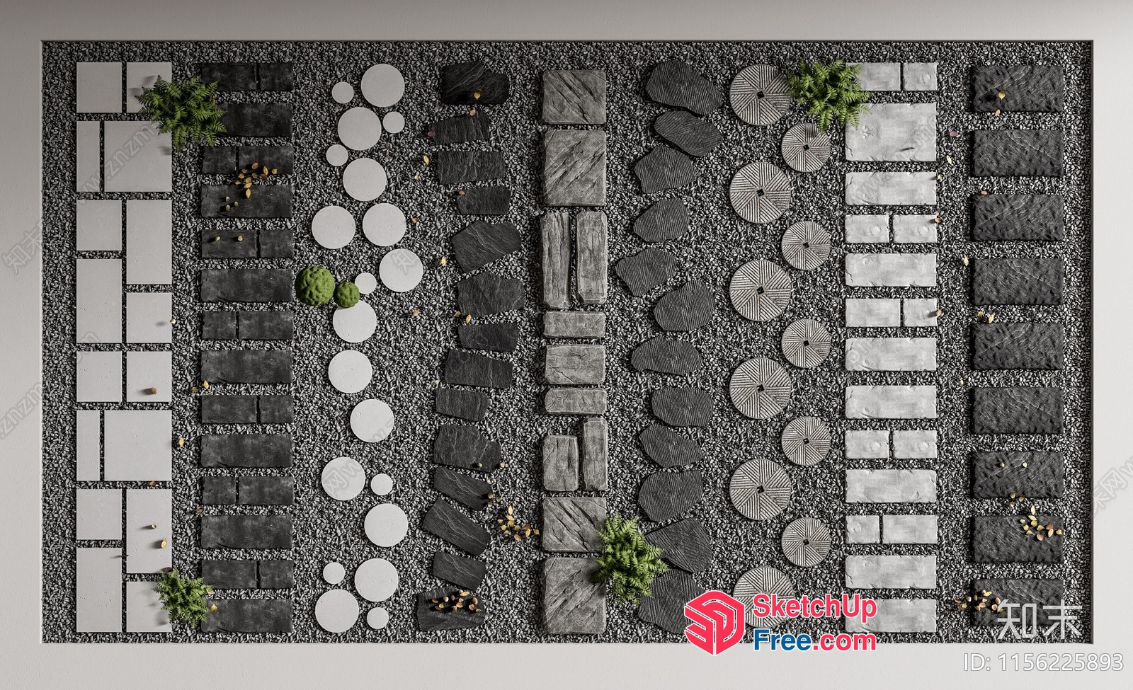 Japanese Style Outdoor Garden Decor 3D SketchUp File