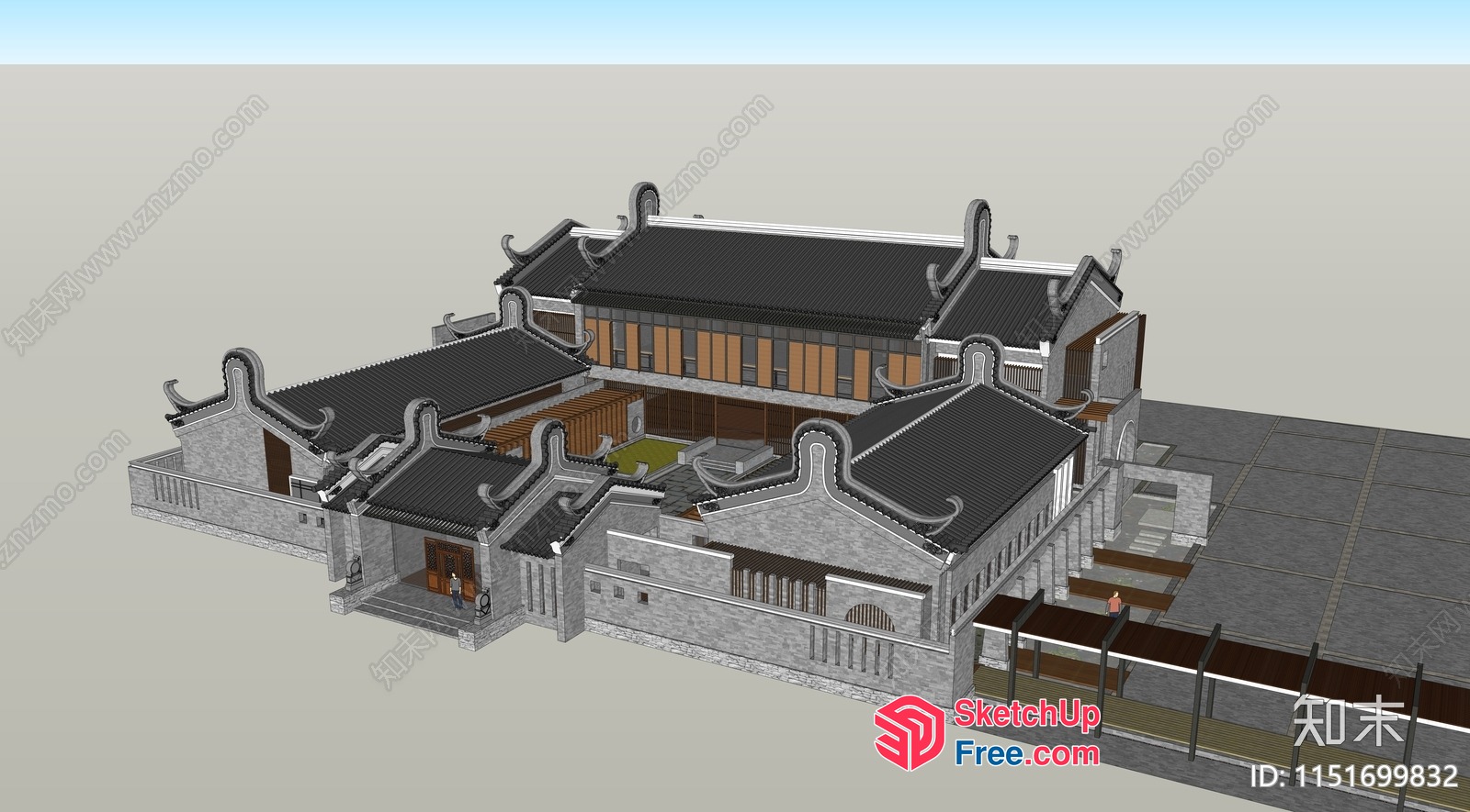 Traditional Asian-Style Building 3D SketchUp File