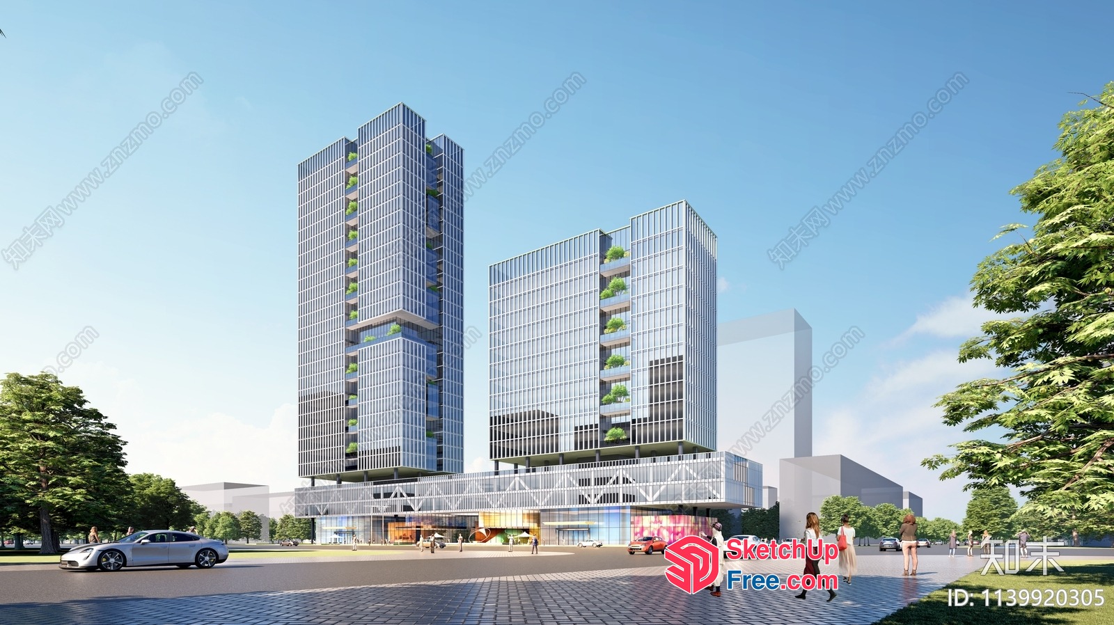Modern Commercial Street Cladding 3D SketchUp File