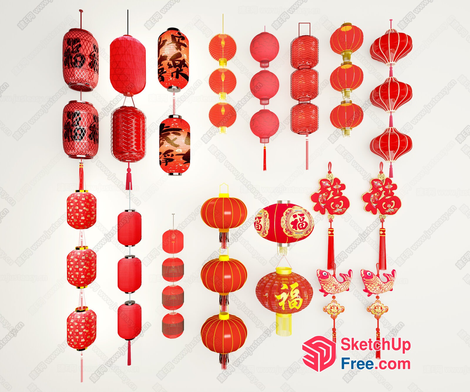 Chinese New Year Lanterns 3D SketchUp File