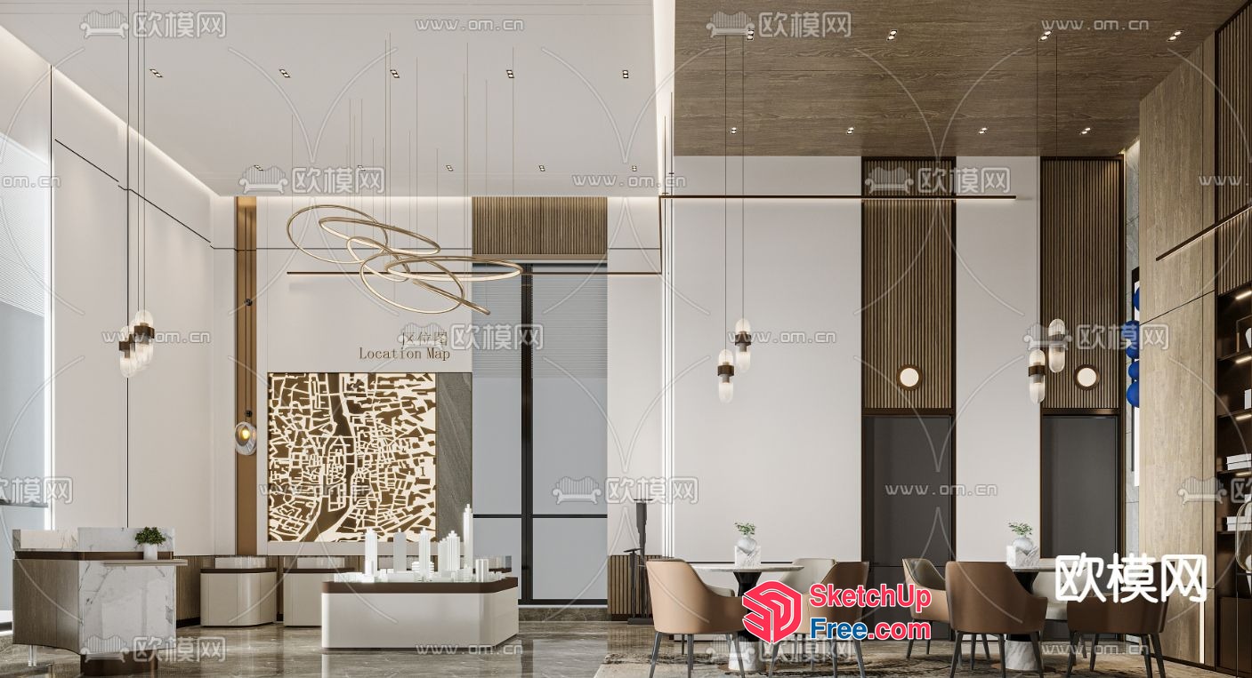 Modern Office Interior With Sleek And Minimalist Design 3D SketchUp File