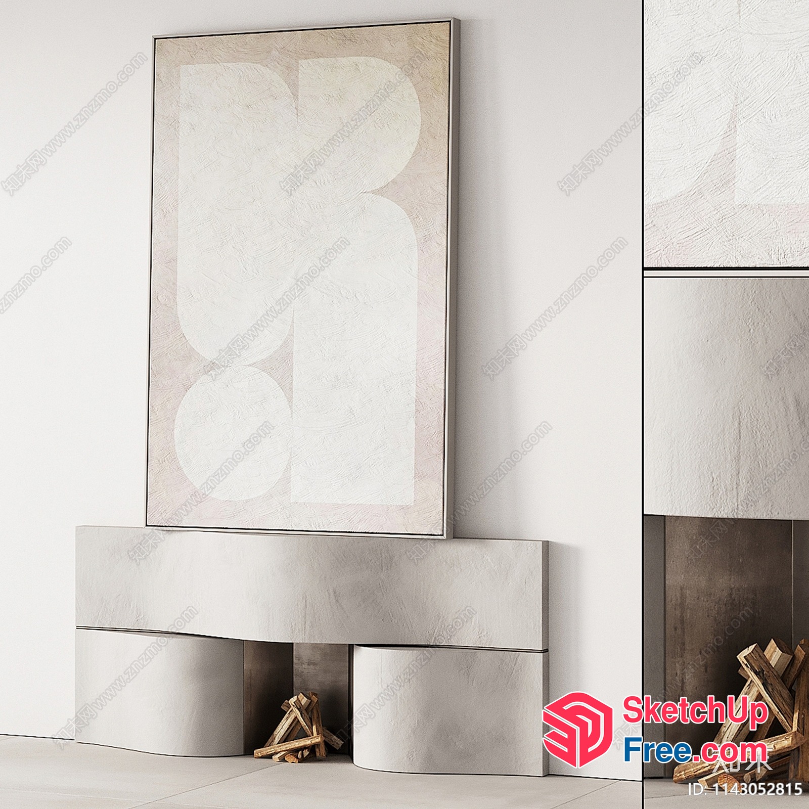 Minimalist Modern Artwork With Neutral Color Palette 3D SketchUp File