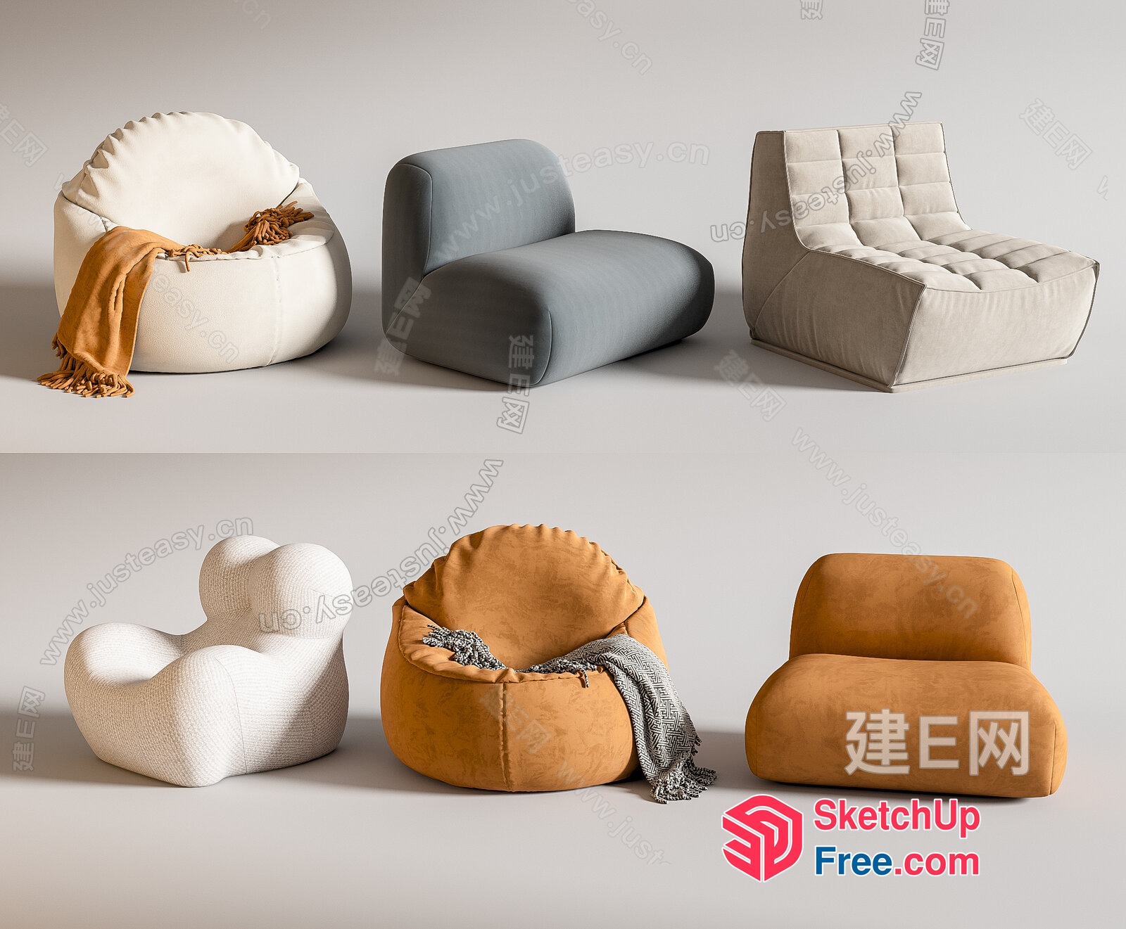 Modern And Cozy Lounge Chair Designs 3D SketchUp File