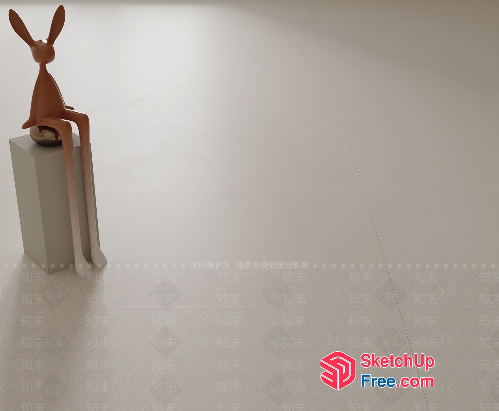 Rabbit Sitting On A Pedestal 3D SketchUp File