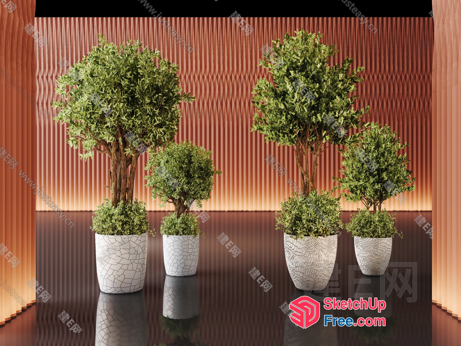 Greenery Decorative Potted Plants 3D SketchUp File