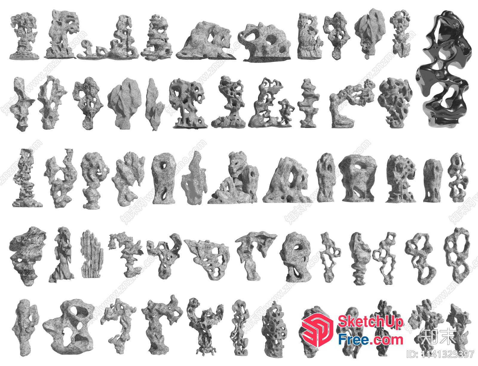 Exquisite Rock Formations Collection 3D SketchUp File