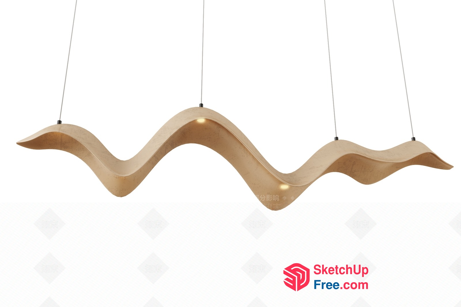 Wavy Ceiling Light Fixture 3D SketchUp File
