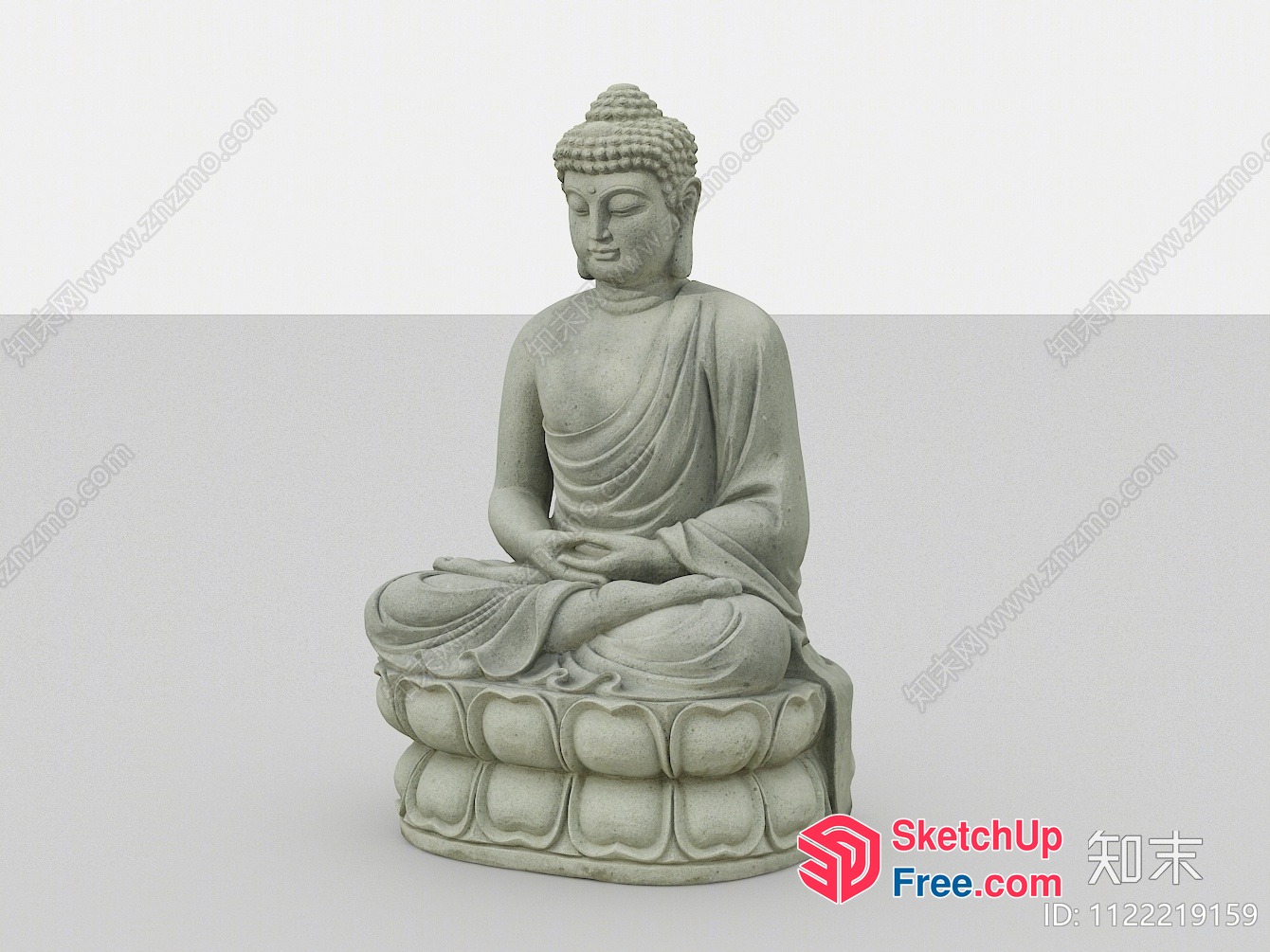 Meditating Buddha Statue 3D SketchUp File