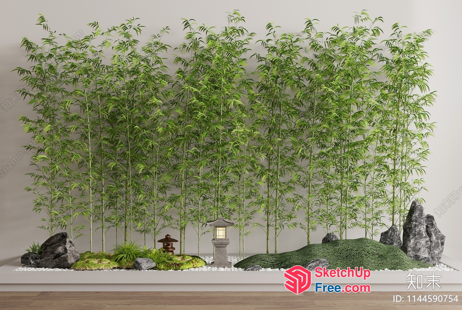 Serene Japanese-Inspired Garden Scene 3D SketchUp File