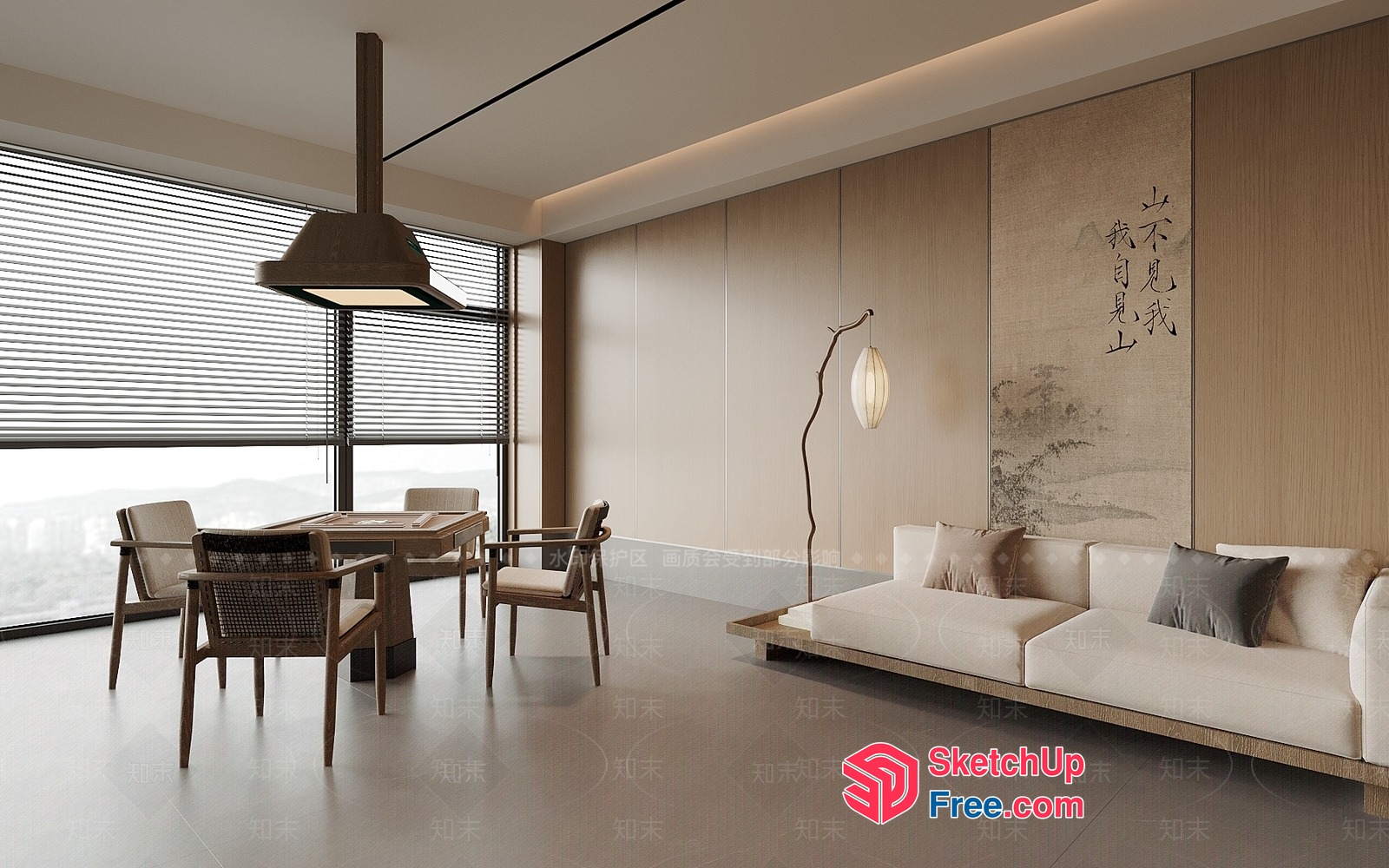 Elegant And Sophisticated Modern Asian Interior Design 3D SketchUp File