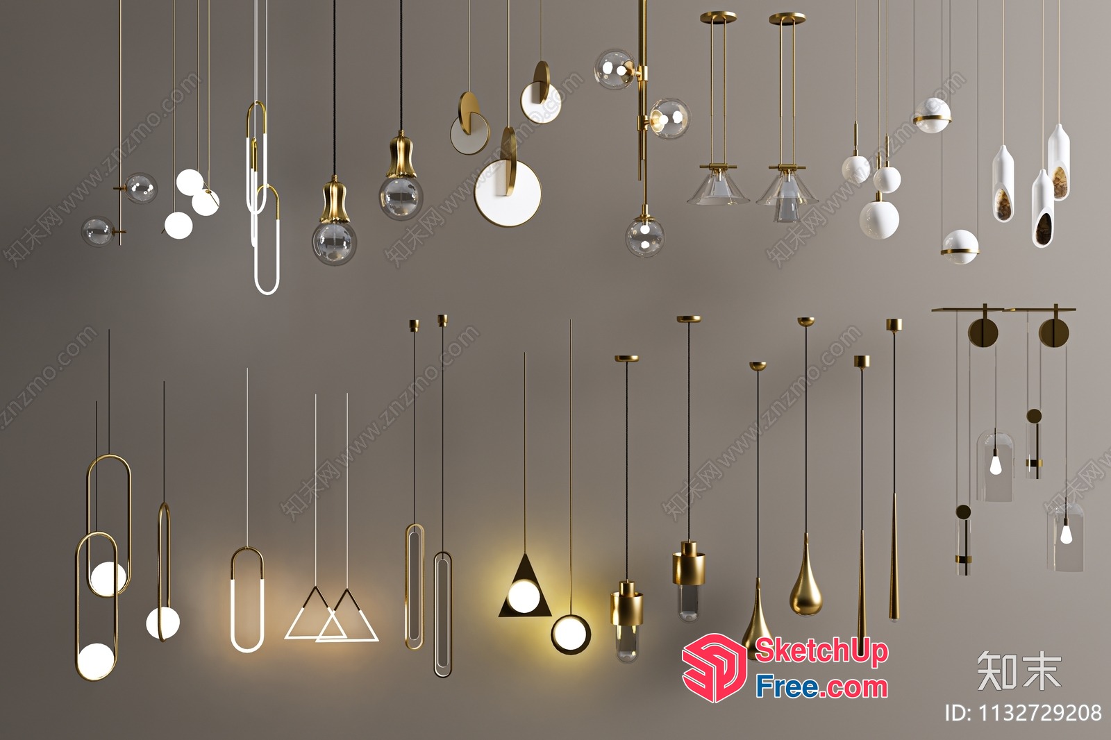 Modern Hanging Light Fixtures 3D SketchUp File