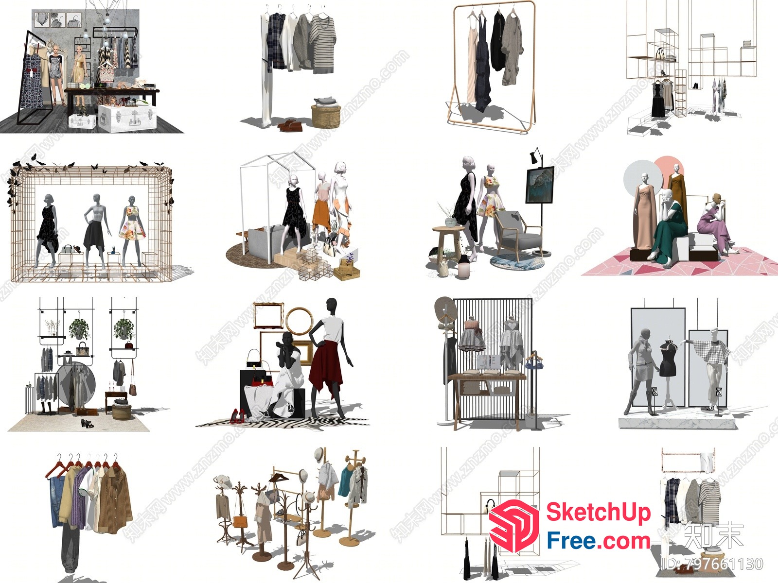 Fashionable Retail Space 3D SketchUp File