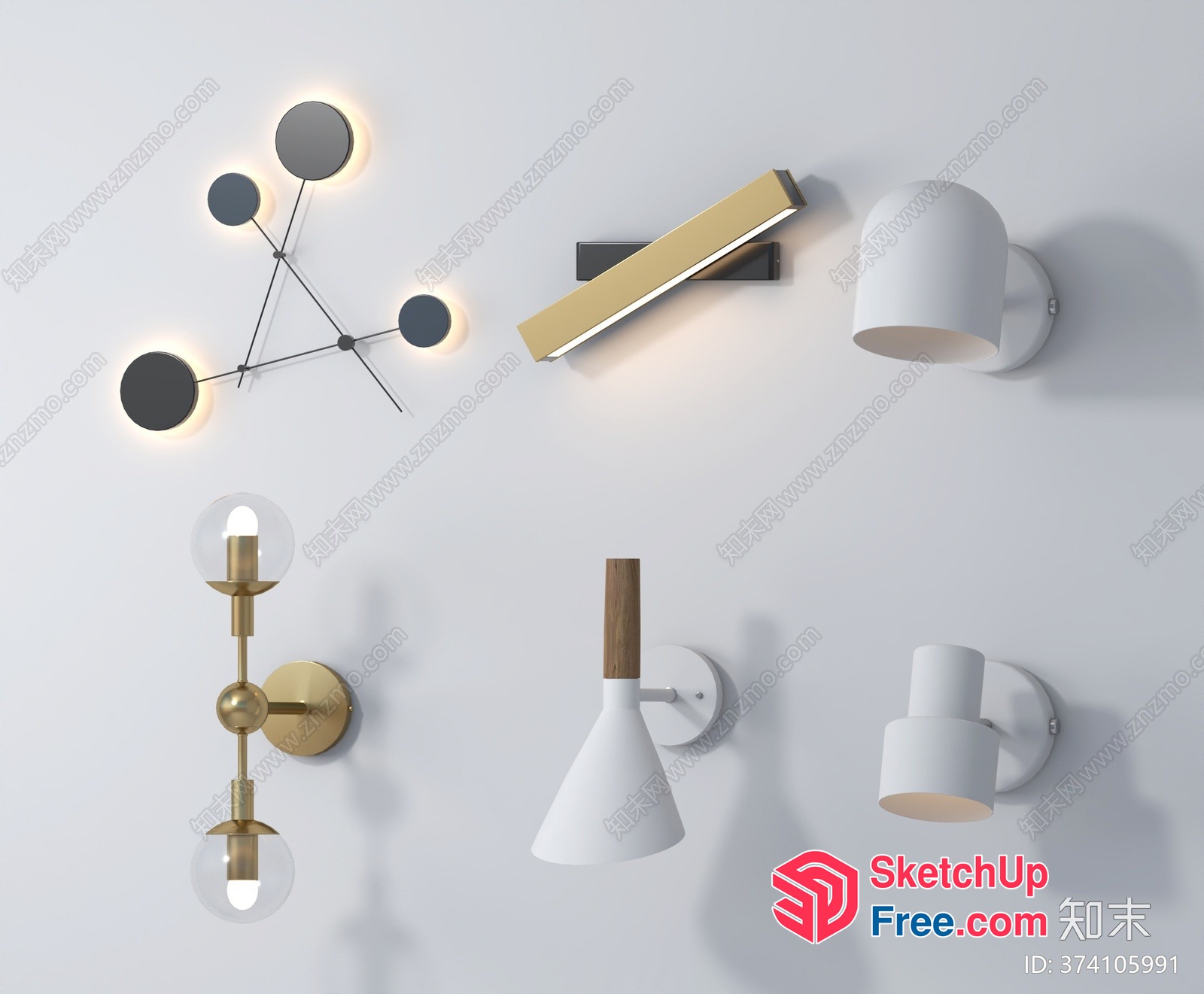 Modern Minimalist Lighting Fixtures Collection 3D SketchUp File