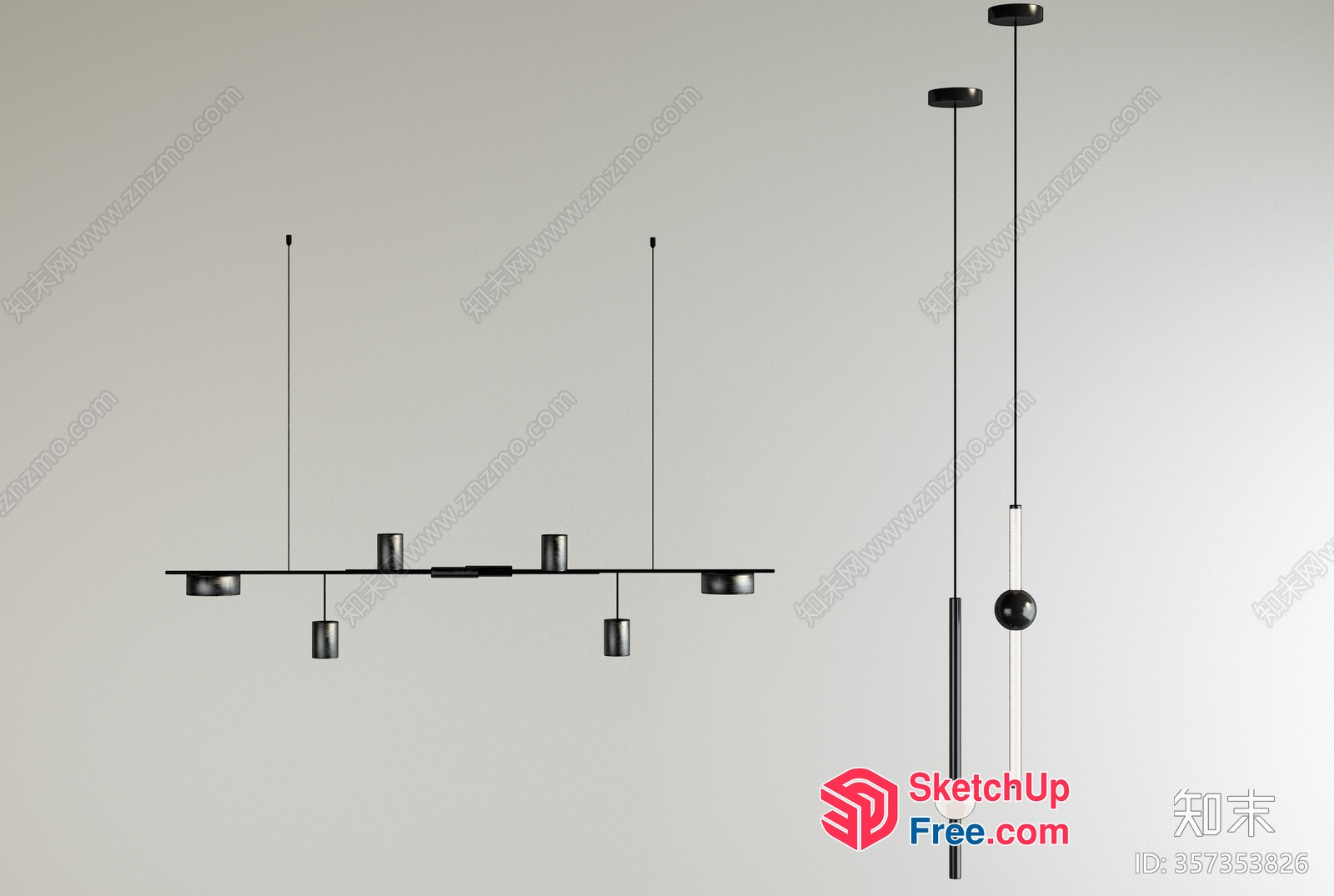 Modern Minimalist Ceiling Light Fixture Design 3D SketchUp File