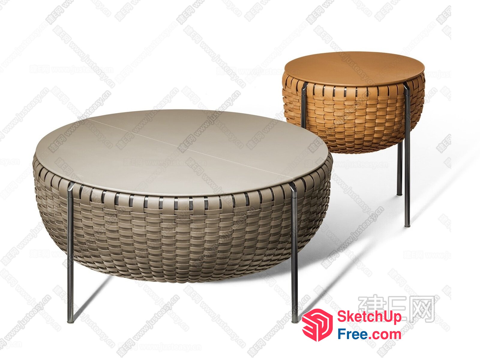 Modern Rattan Outdoor Furniture Set 3D SketchUp File