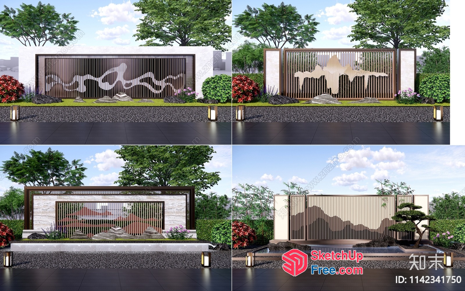 Modern Japanese-Inspired Exterior Decor 3D SketchUp File