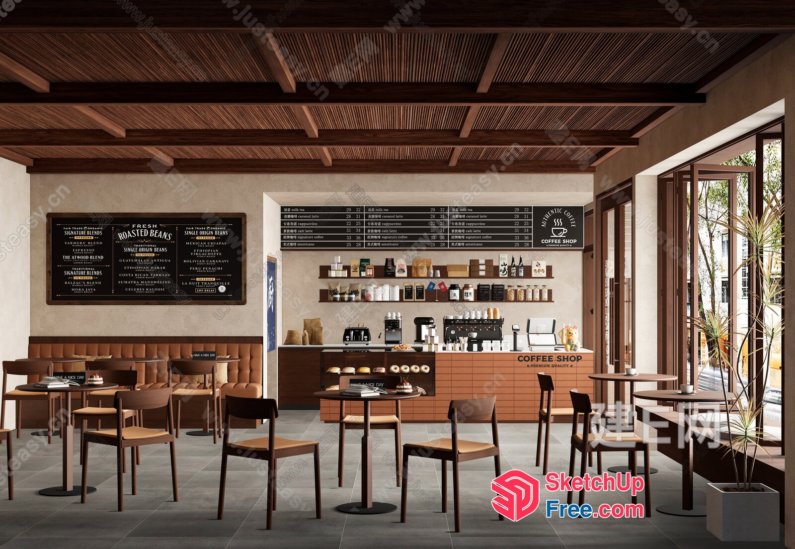 Coffee Shop Interior Design 3D SketchUp File