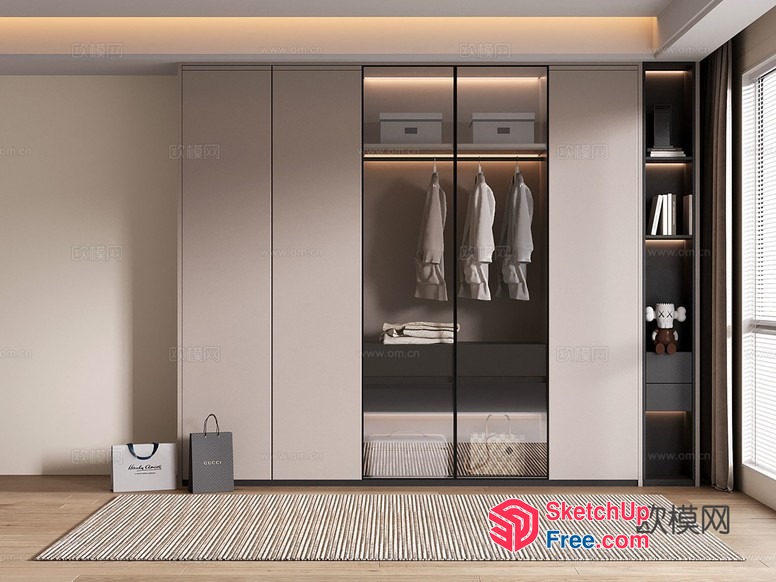 Modern Wardrobe And Storage Space 3D SketchUp File