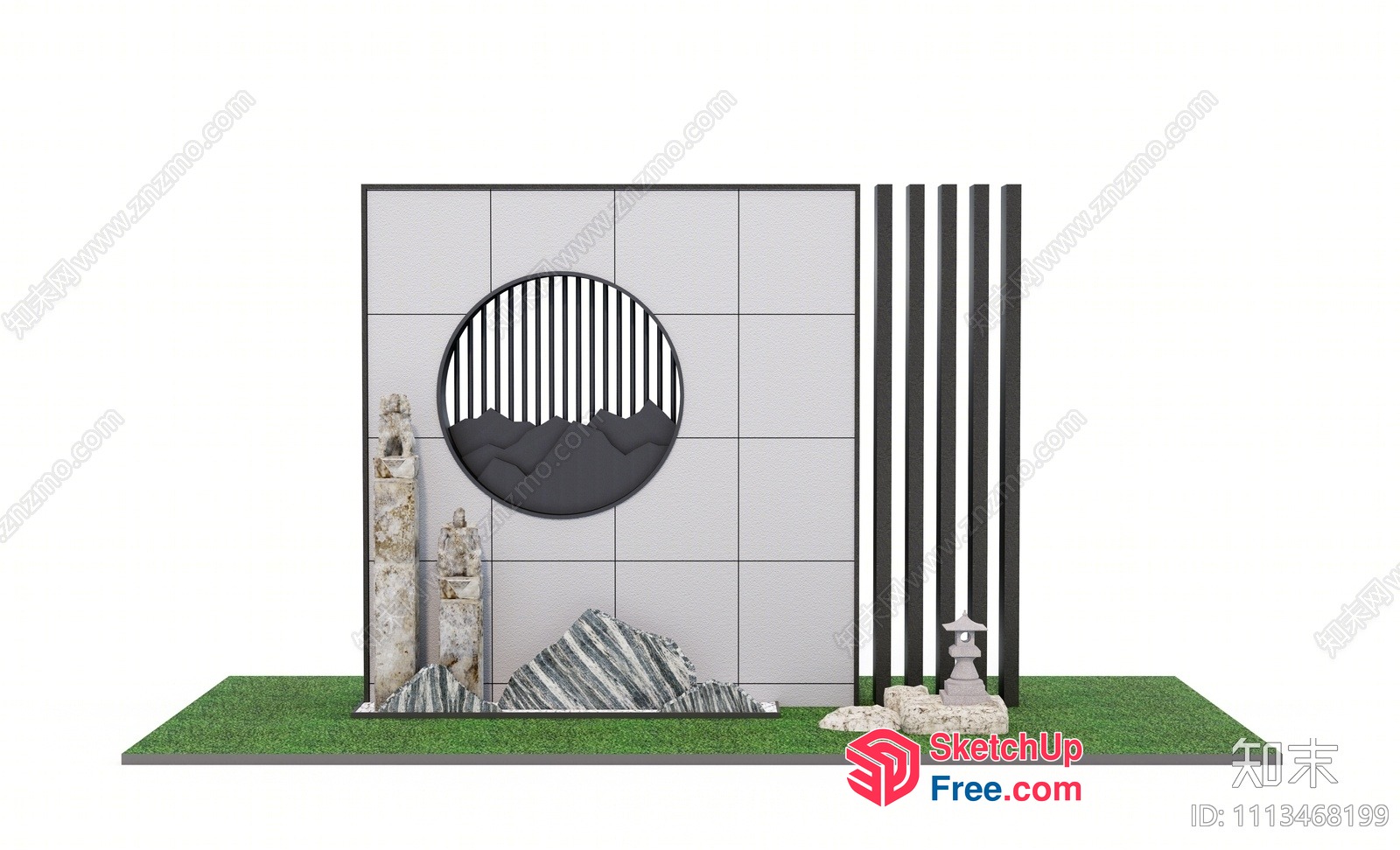 Modern Japanese-Inspired Minimalist Decor 3D SketchUp File