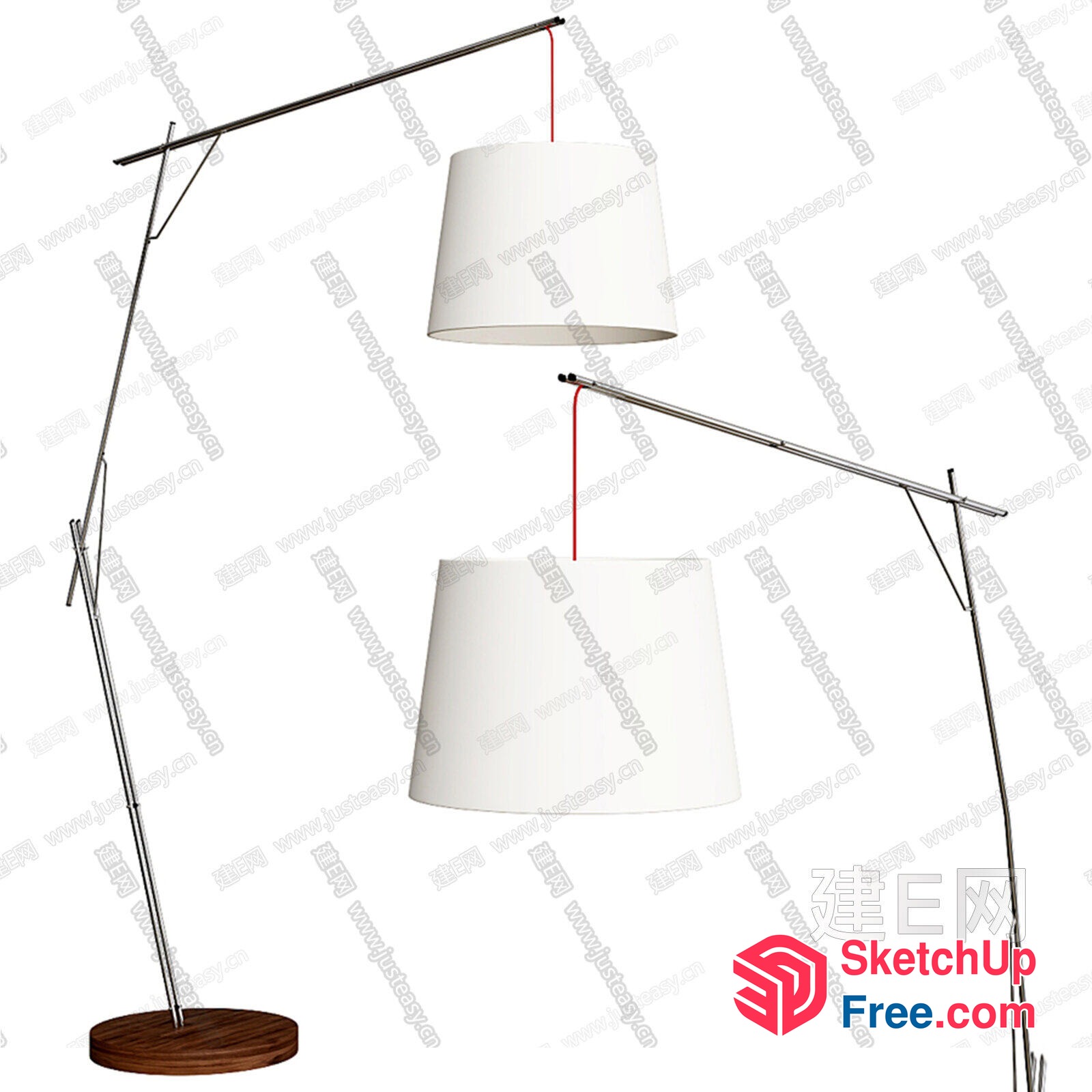Modern Floor Lamp With Adjustable Arms 3D SketchUp File