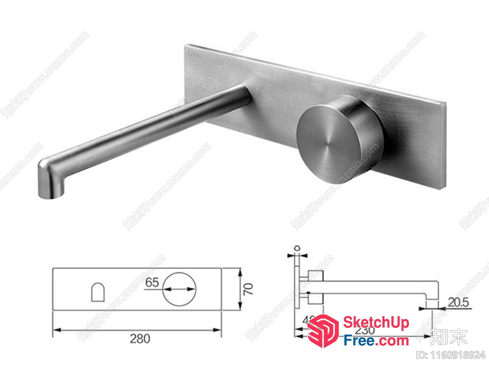 Stainless Steel Door Handle 3D SketchUp File