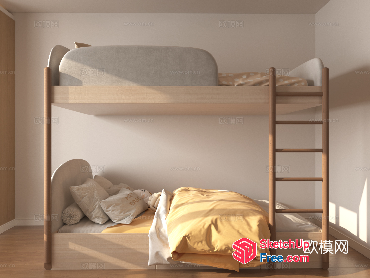 Modern Minimalist Bedroom With Natural Light 3D SketchUp File