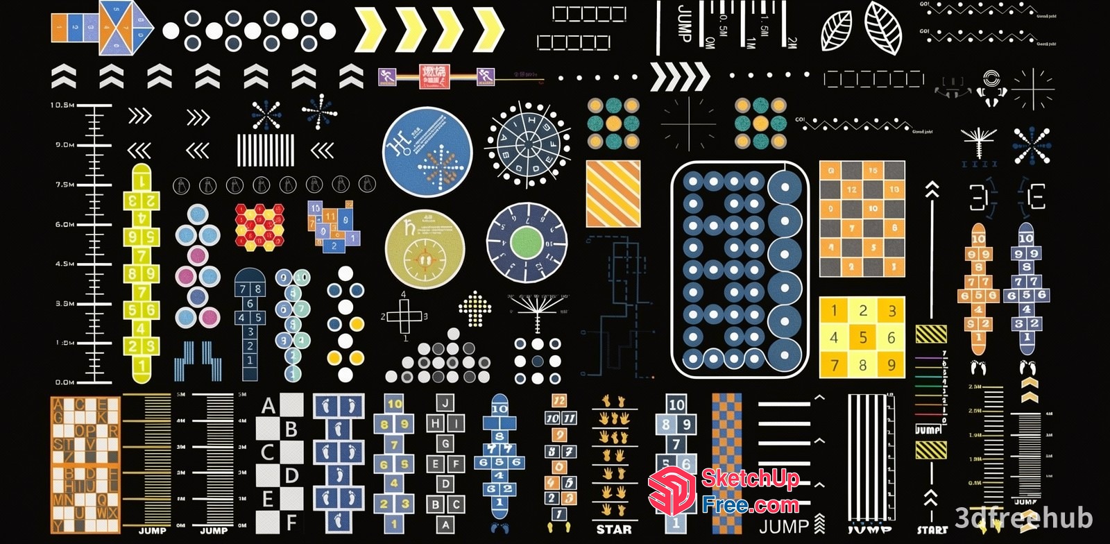 Colorful Graphic Design Elements 3D SketchUp File