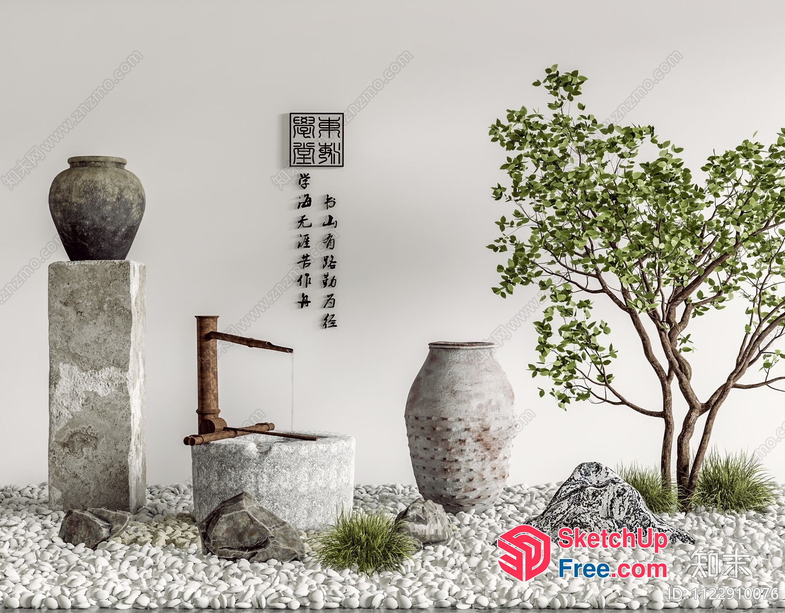 Japanese Style Garden Decor 3D SketchUp File