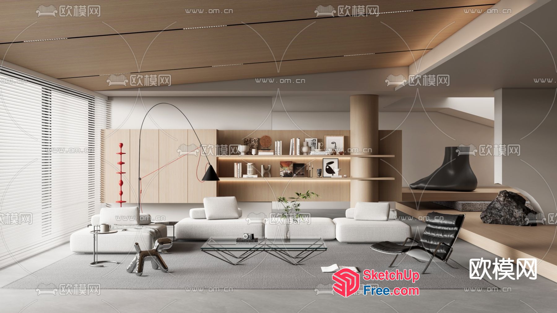 Modern Minimalist Living Room With Sleek Furniture 3D SketchUp File