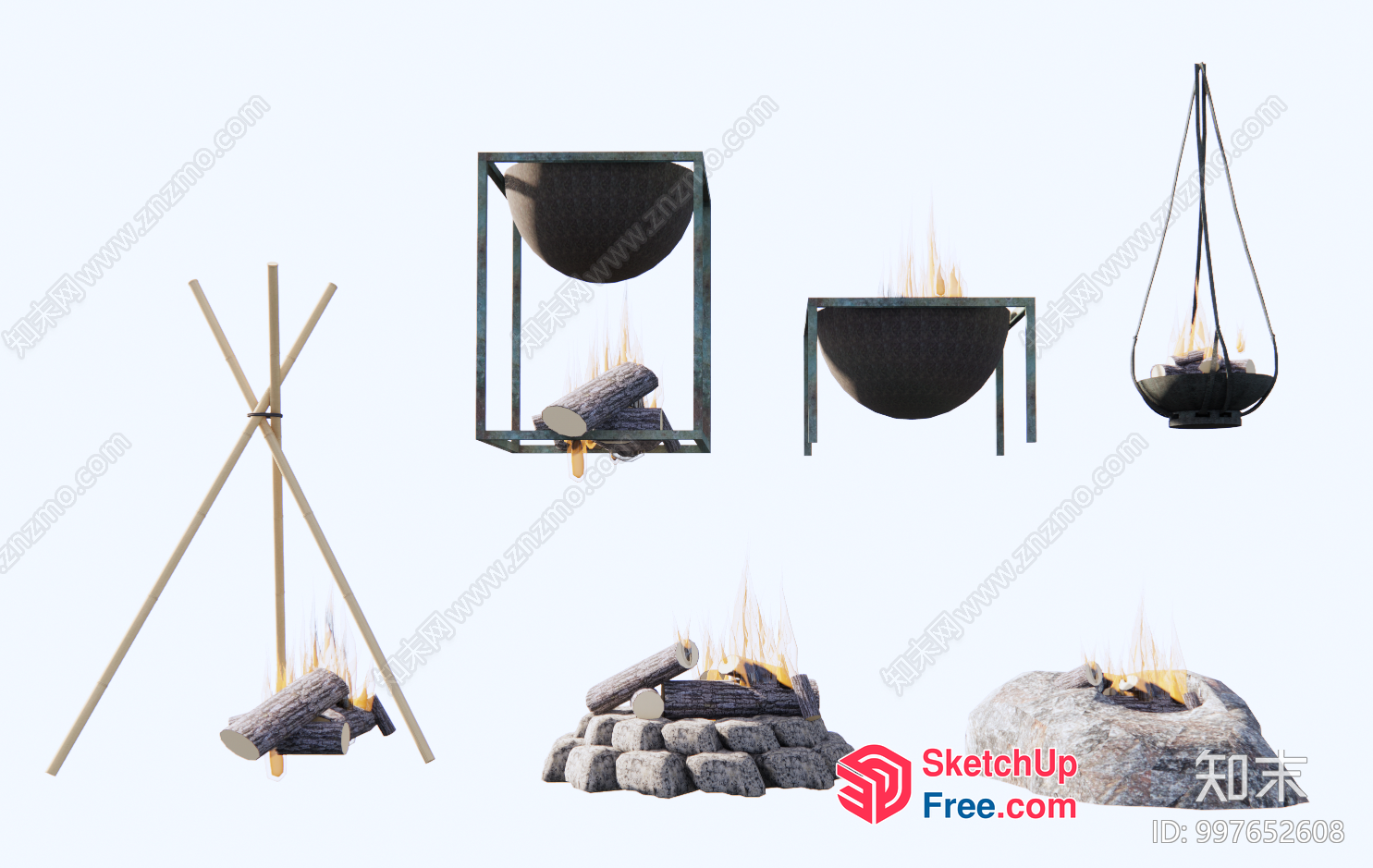 Fire Pit Decorative Elements 3D SketchUp File