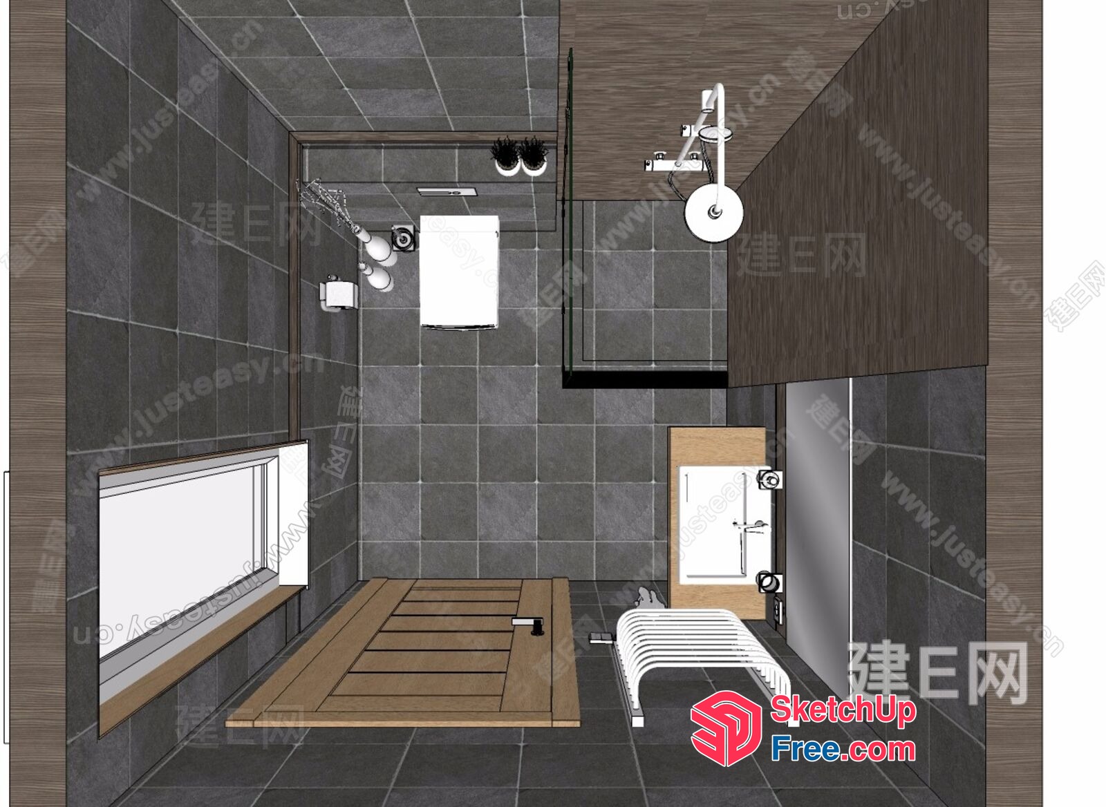 Minimalist Bathroom Interior Design 3D SketchUp File