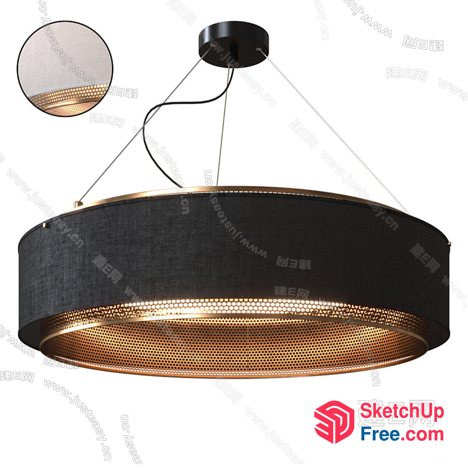 Modern Hanging Light Fixture With Unique Design 3D SketchUp File