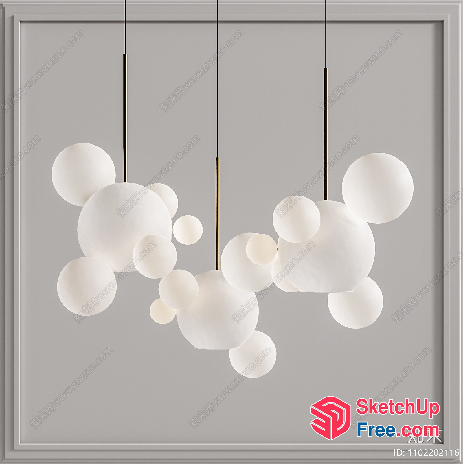 Modern White Ceiling Light Fixtures 3D SketchUp File