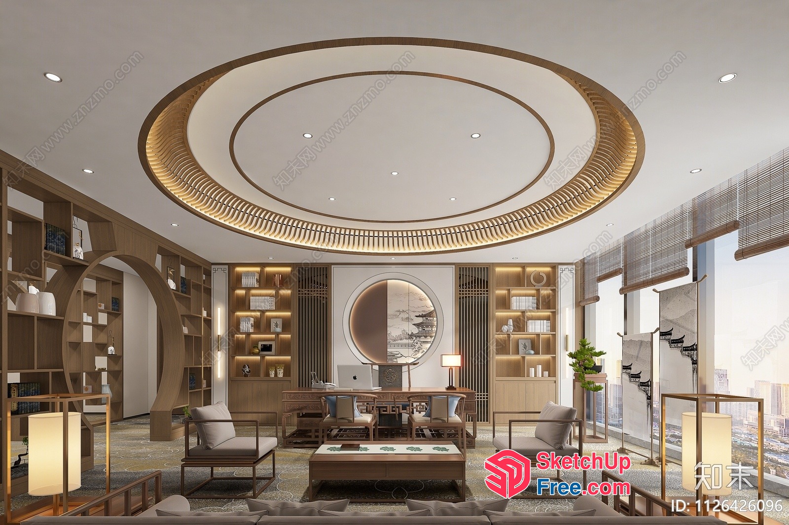 Elegant And Sophisticated Modern Office Interior 3D SketchUp File