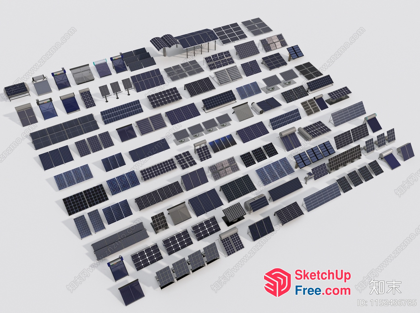Solar Panel Arrangement 3D SketchUp File