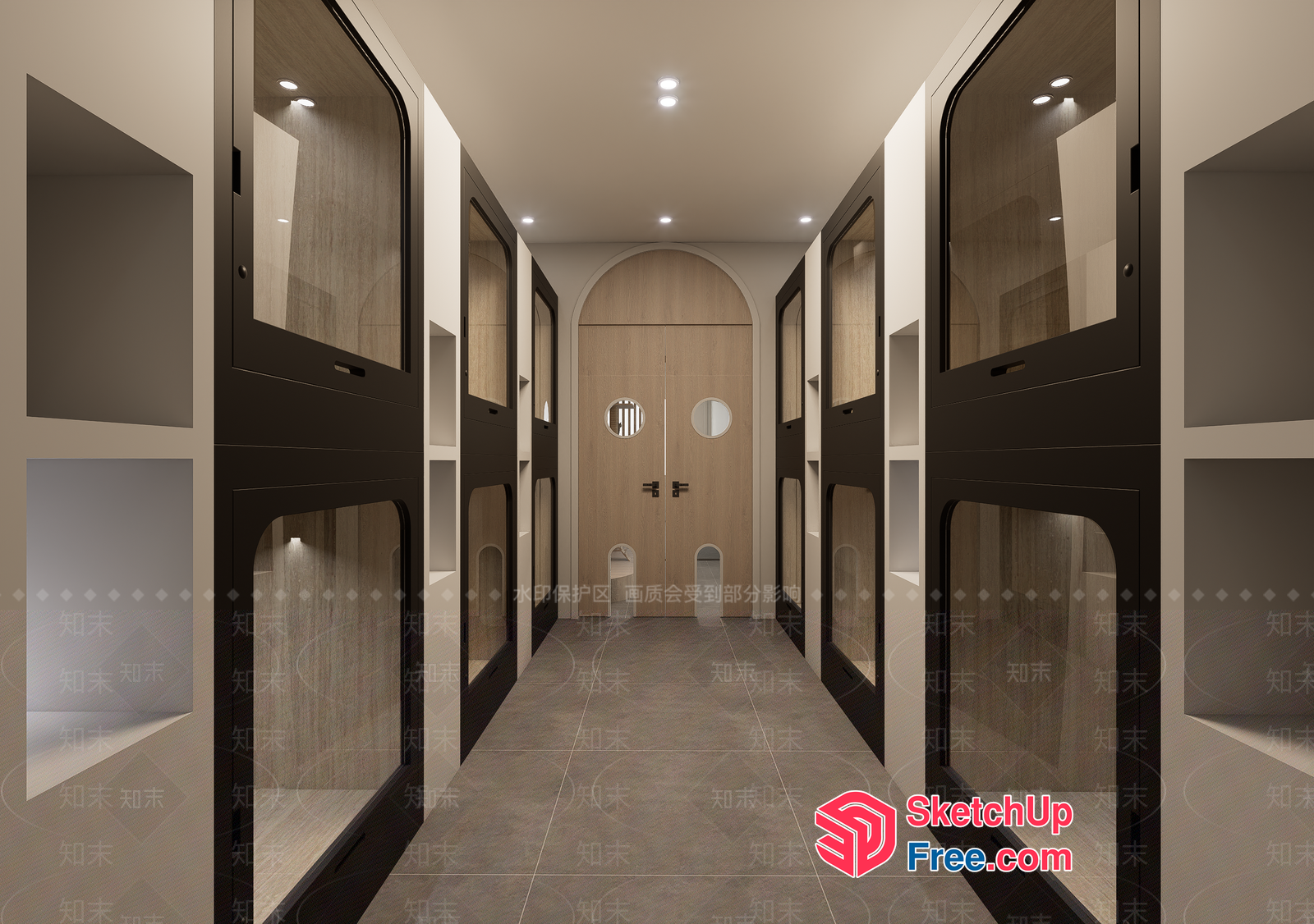 Modern Minimalist Homestay Interior Design 3D SketchUp File