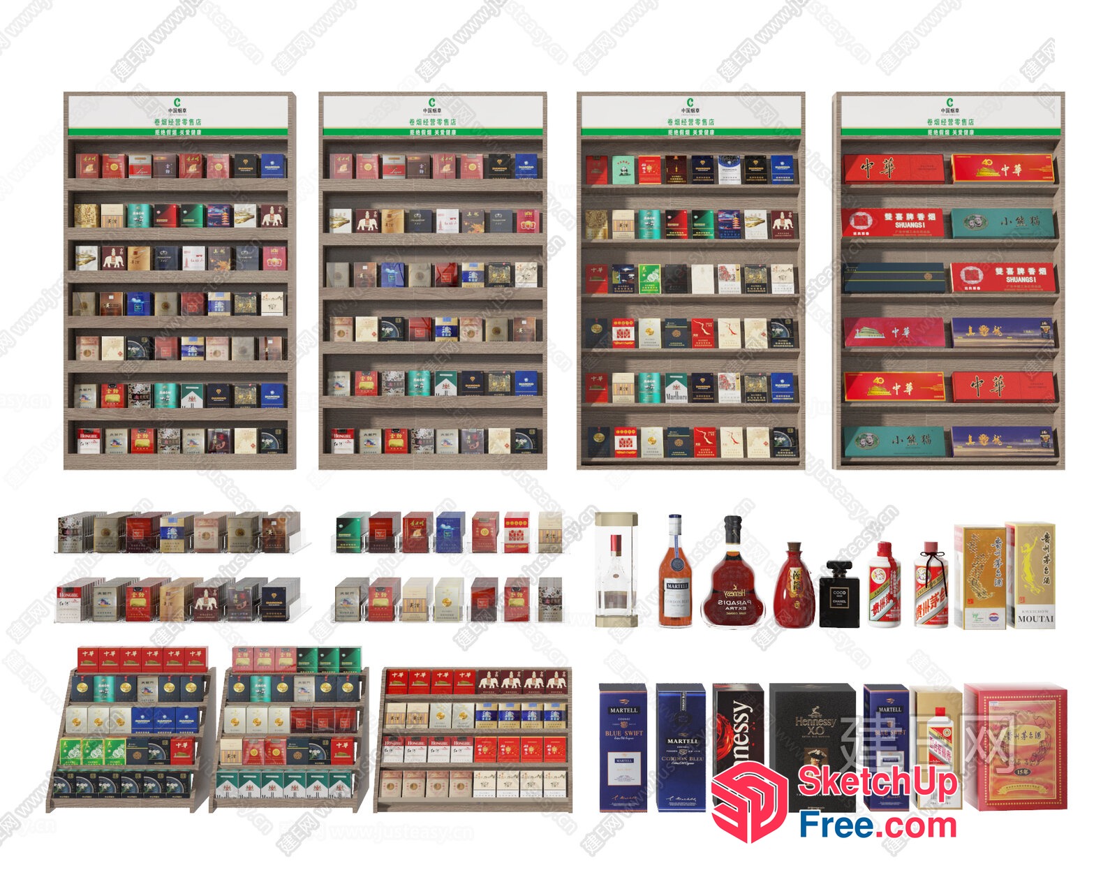 Cigarette And Alcohol Display Shelves 3D SketchUp File