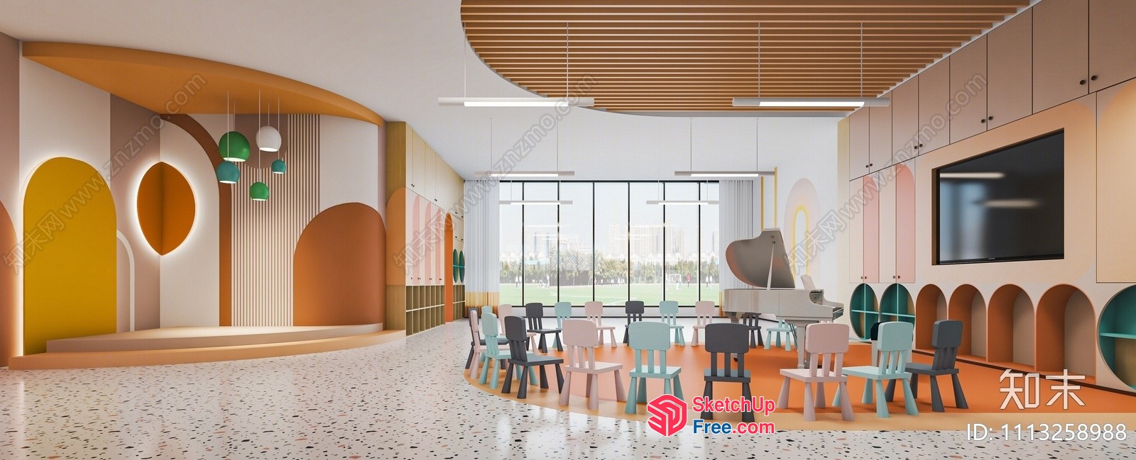Modern Interior Design With A Mix Of Colors And Textures 3D SketchUp File